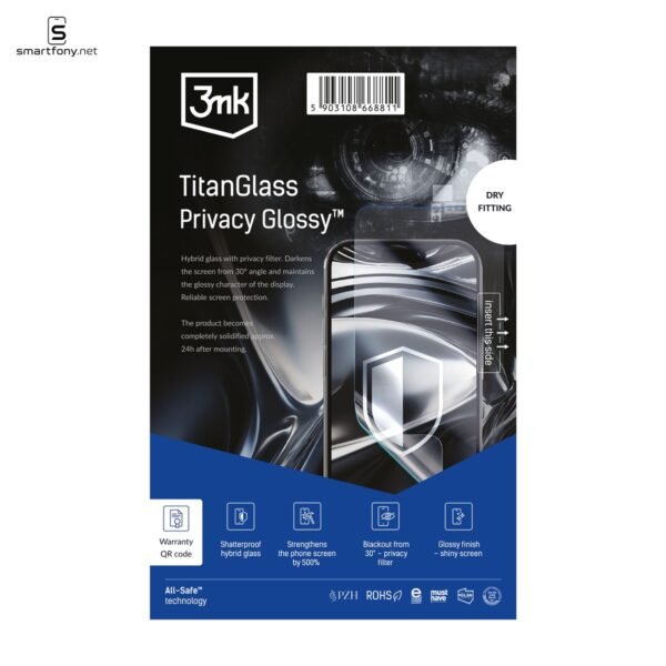 Opakowanie folii 3mk TitanGlass Privacy Glossy