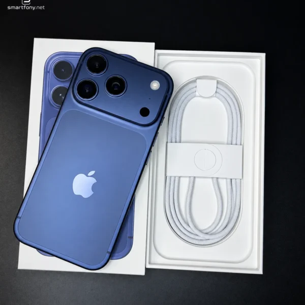 iPhone 17 Pro Deep Blue (głębinowy błękit) w oryginalnym pudełku Apple, wersja eSIM (bez gniazda karty SIM) - zdjęcie 1